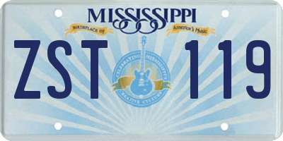 MS license plate ZST119