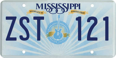 MS license plate ZST121