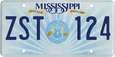MS license plate ZST124