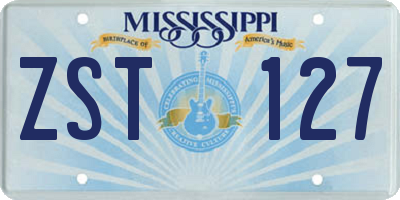 MS license plate ZST127