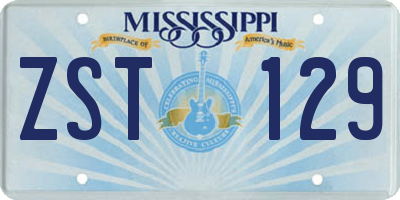 MS license plate ZST129