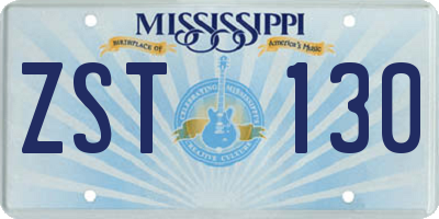 MS license plate ZST130