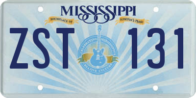 MS license plate ZST131
