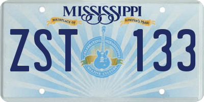 MS license plate ZST133