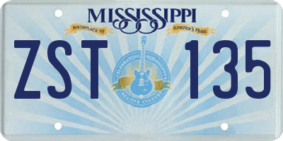 MS license plate ZST135