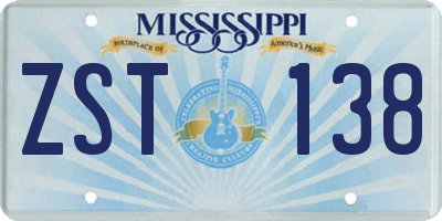 MS license plate ZST138