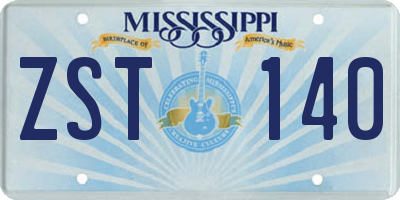 MS license plate ZST140