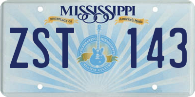 MS license plate ZST143