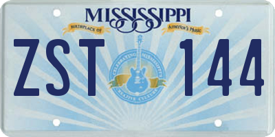 MS license plate ZST144