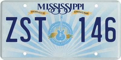 MS license plate ZST146