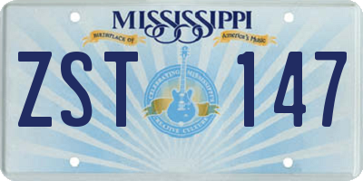 MS license plate ZST147