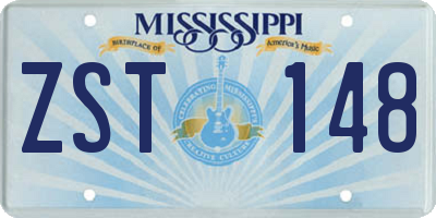 MS license plate ZST148