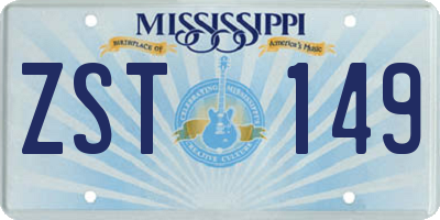 MS license plate ZST149