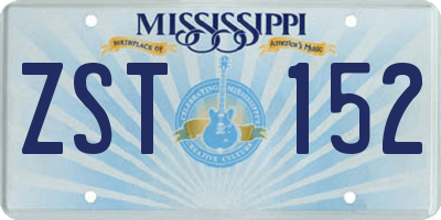 MS license plate ZST152