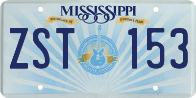 MS license plate ZST153