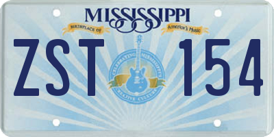 MS license plate ZST154