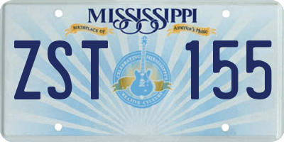 MS license plate ZST155