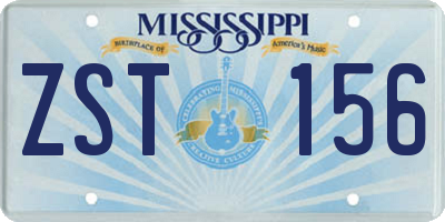 MS license plate ZST156
