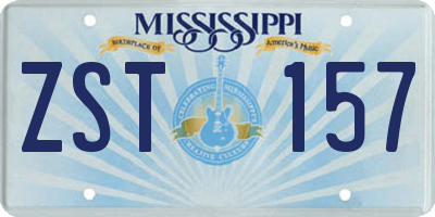 MS license plate ZST157