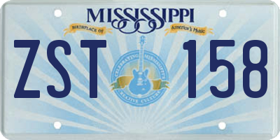 MS license plate ZST158