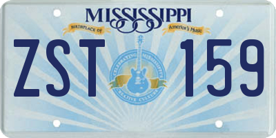 MS license plate ZST159