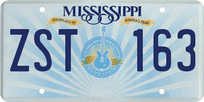 MS license plate ZST163