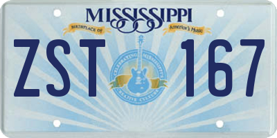 MS license plate ZST167