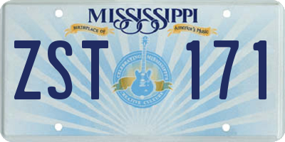 MS license plate ZST171