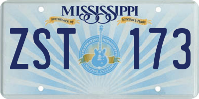 MS license plate ZST173