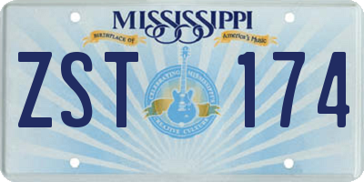 MS license plate ZST174