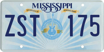 MS license plate ZST175