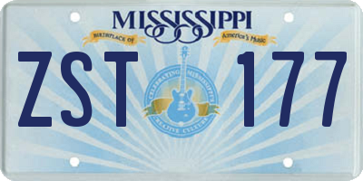 MS license plate ZST177