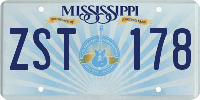 MS license plate ZST178