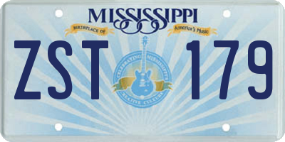 MS license plate ZST179