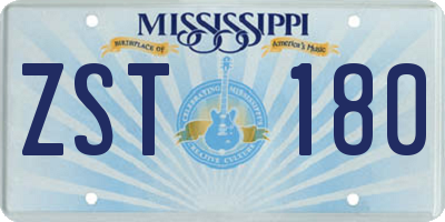 MS license plate ZST180