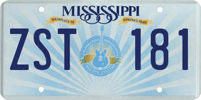 MS license plate ZST181