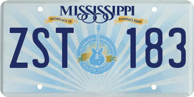 MS license plate ZST183