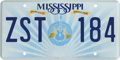 MS license plate ZST184