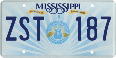 MS license plate ZST187