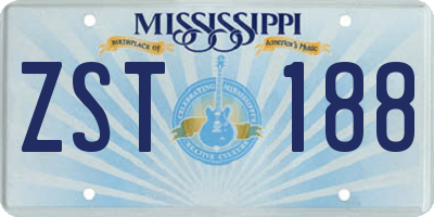 MS license plate ZST188