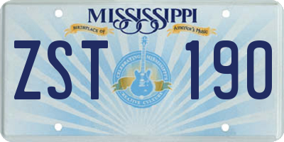 MS license plate ZST190