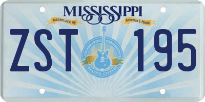 MS license plate ZST195