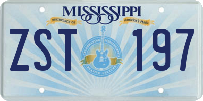 MS license plate ZST197