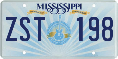 MS license plate ZST198