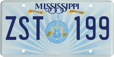 MS license plate ZST199