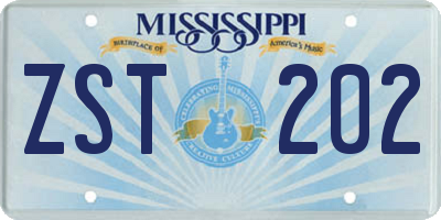 MS license plate ZST202