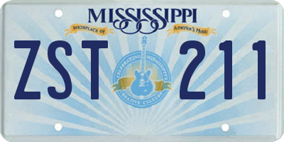 MS license plate ZST211