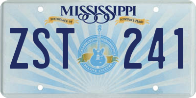 MS license plate ZST241