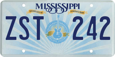 MS license plate ZST242