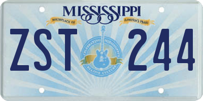 MS license plate ZST244